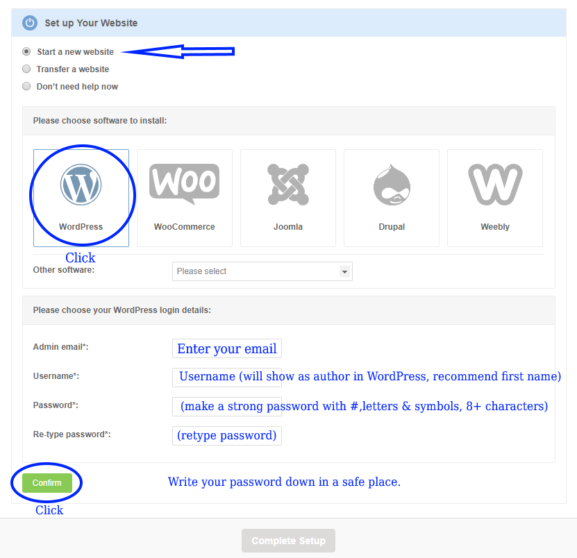wordpress one click installer